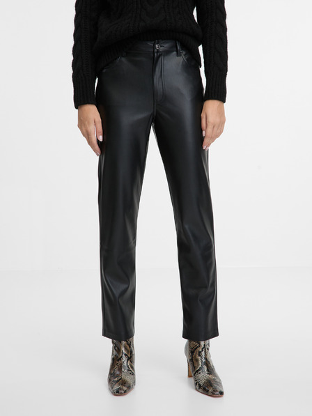 Orsay Smeđe ženske hlače od umjetne kože ORSAY