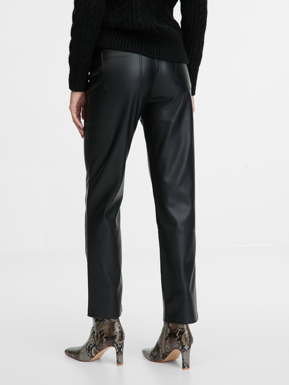 Orsay Smeđe ženske hlače od umjetne kože ORSAY