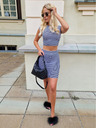 Edoti Komplet prugastog topa i suknje ZLR025 - tamno plava i bijela OTHER