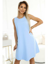 numoco 296-12 VICTORIA Trapezaste haljine bez rukava s pojasom - klasika s modernim šmekom - svijetloplava