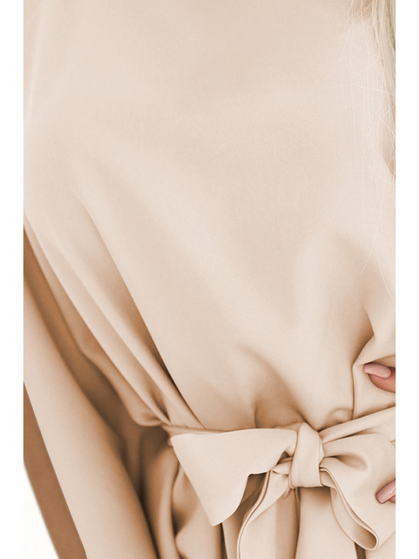 numoco 287-38 SOFIA Leptir haljine s vezivanjem u struku - tamno bež