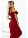 numoco 564-8 CALLIE Midi haljine s izrezom na ramenima - vinsko crvena