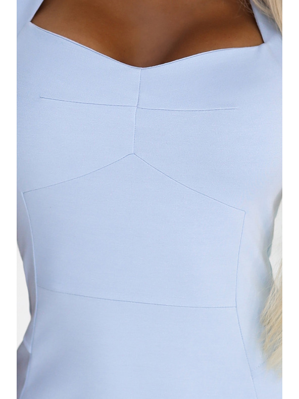 numoco 318-8 Elegantne midi haljine s lijepim izrezom - svijetloplava