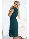 numoco 374-8 POLINA Nabrane haljine s izrezom i volanima - zelene
