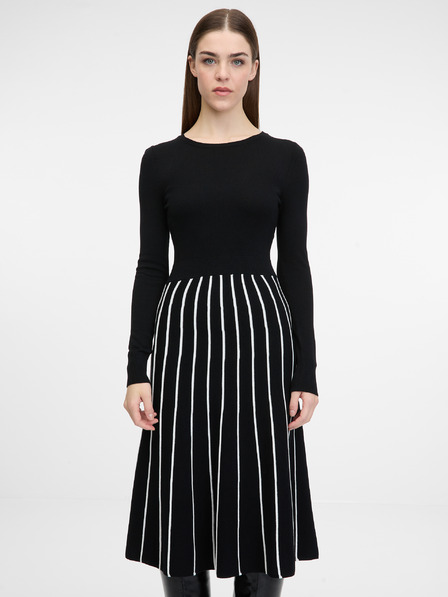 Orsay Crna ženska haljina do koljena ORSAY