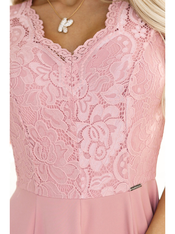 numoco Elegantne duge čipkaste haljine s izrezom Numoco