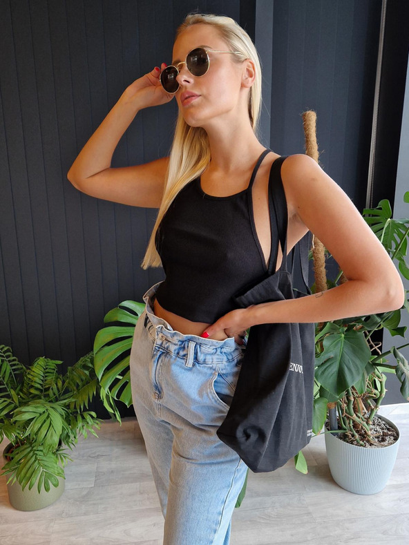 Edoti Ženska prugasta majica SLR088 - crna OTHER