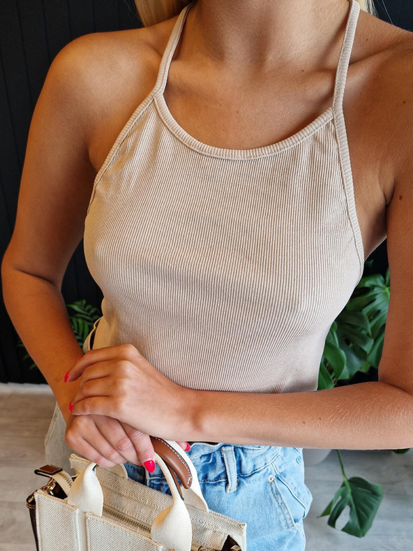 Edoti Ženska prugasta majica SLR088 - bež OTHER