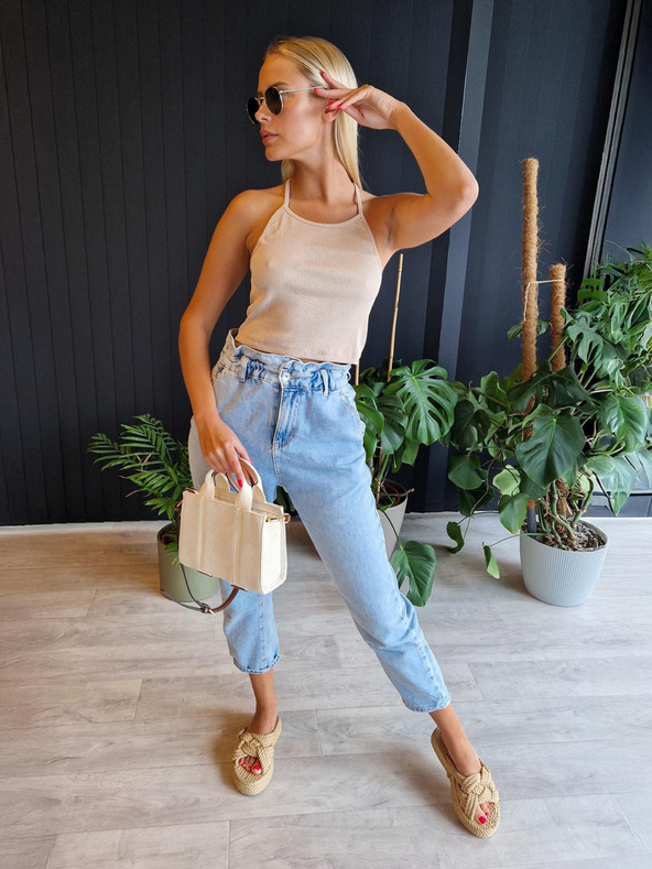 Edoti Ženska prugasta majica SLR088 - bež OTHER