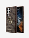 Guess PU 4G Metal Logo Zadní Kryt pro Samsung Galaxy S24 Ultra Brown Etui za telefon
