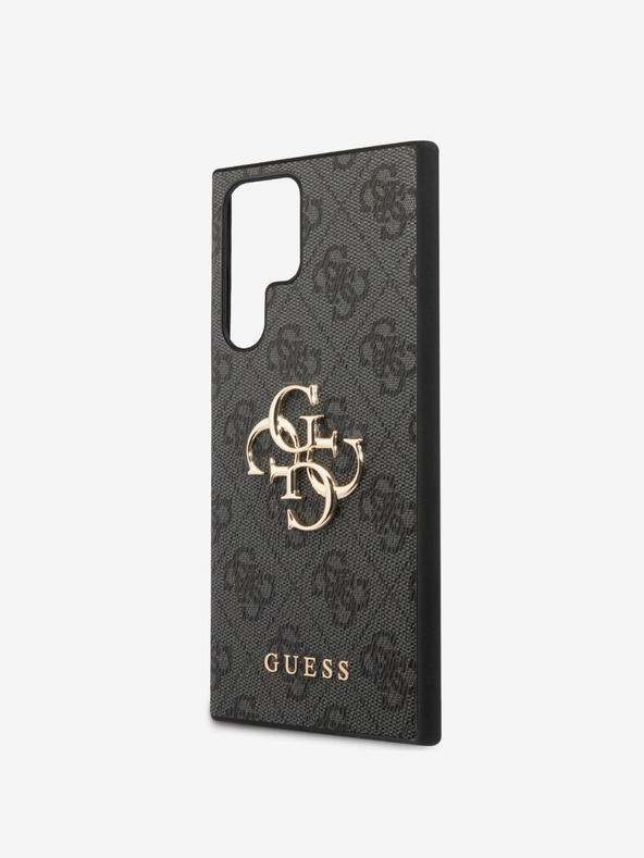 Guess PU 4G Metal Logo Zadní Kryt pro Samsung Galaxy S24 Ultra Grey Etui za telefon