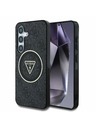 Guess IML 4G Glitter and Triangle Logo MagSafe Zadní Kryt pro Samsung Galaxy S25 Black Etui za telefon