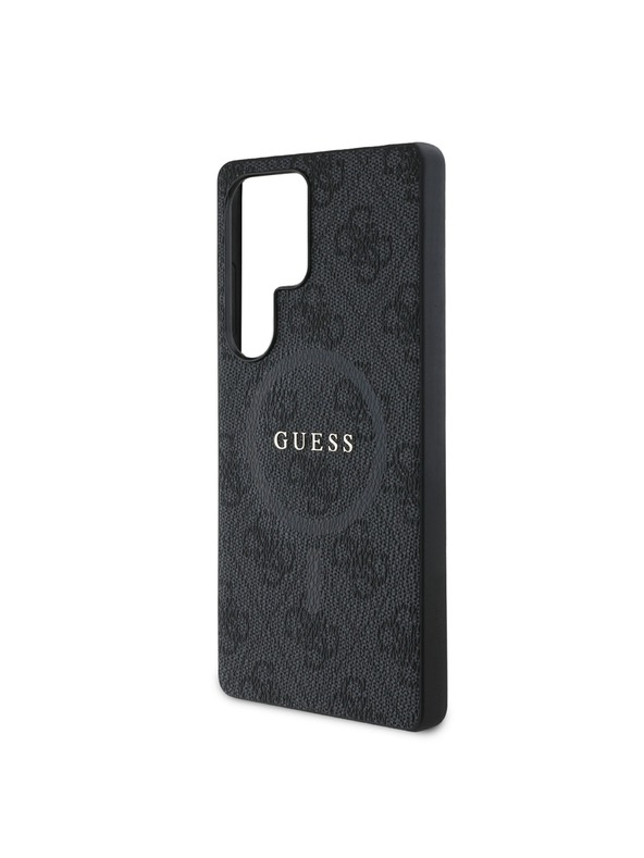 Guess PU Leather 4G Colored Ring MagSafe Zadní Kryt pro Samsung Galaxy S25 Ultra Black Etui za telefon