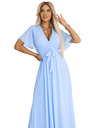 numoco 545-2 Duge haljine s naboranim izrezom i vezivanjem - svijetloplava