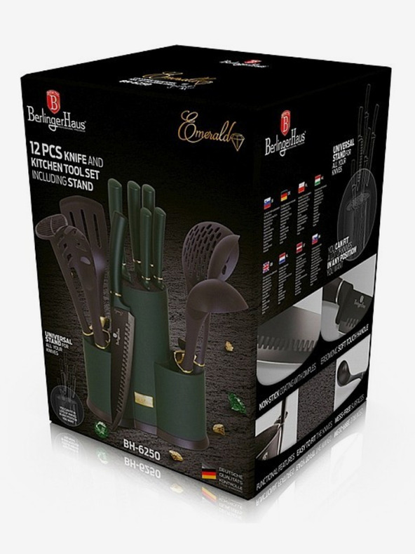 Berlingerhaus Set noževa i kuhinjskog pribora u stalku 12 kom Emerald Collection BERLINGERHAUS