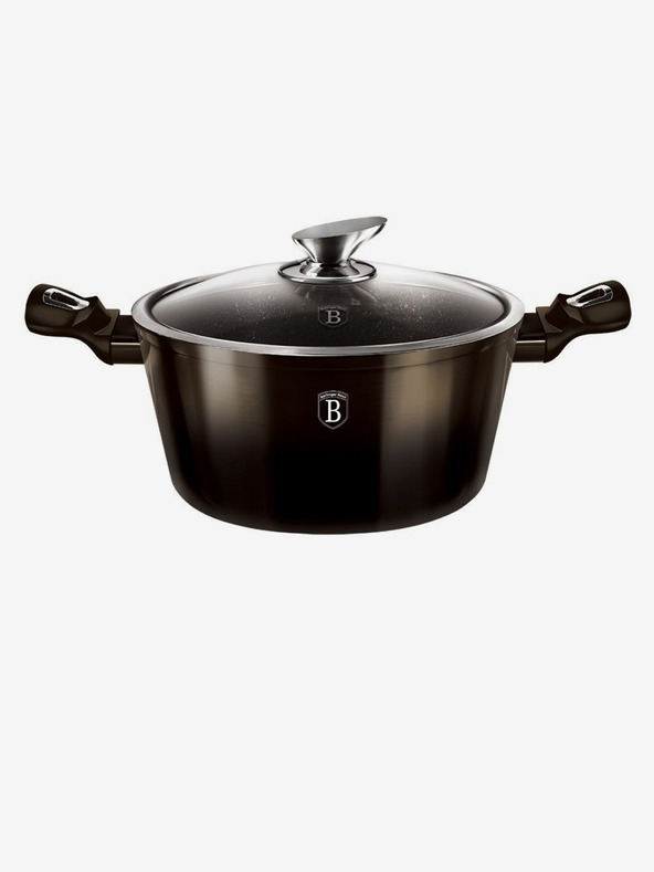 Berlingerhaus Lonac s mramornom površinom 24 cm Sjajno crna kolekcija 2 poklopca BERLINGERHAUS