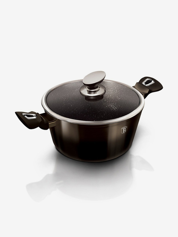 Berlingerhaus Lonac s mramornom površinom 24 cm Sjajno crna kolekcija 2 poklopca BERLINGERHAUS