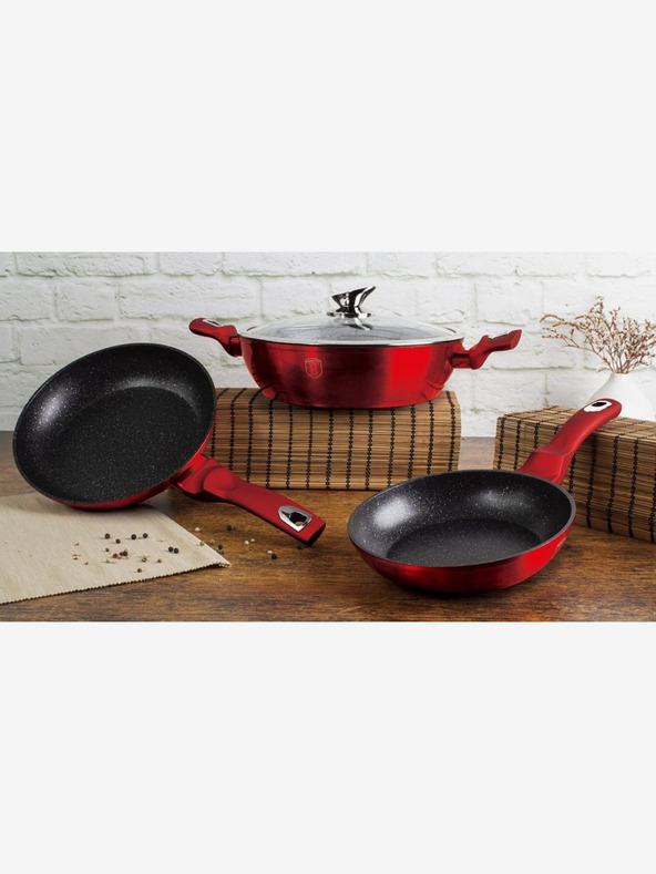 Berlingerhaus Tava s mramornom površinom 30 cm Burgundy Metallic Line BERLINGERHAUS