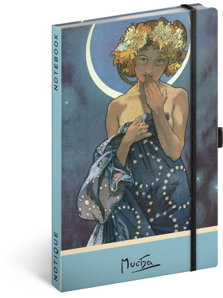 BAAGL  NOTIQUE Notes Alfons Mucha – Luna, točkasti, 13 x 21 cm