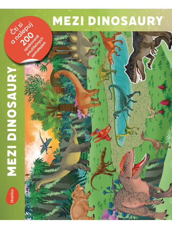 BAAGL  Čitaj i zalijepi – IZMEĐU DINOSAURA, knjiga sa sličicama