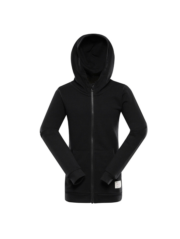ALPINE PRO Dječja pamučna majica s kapuljačom ALPINE PRO LOKKO black