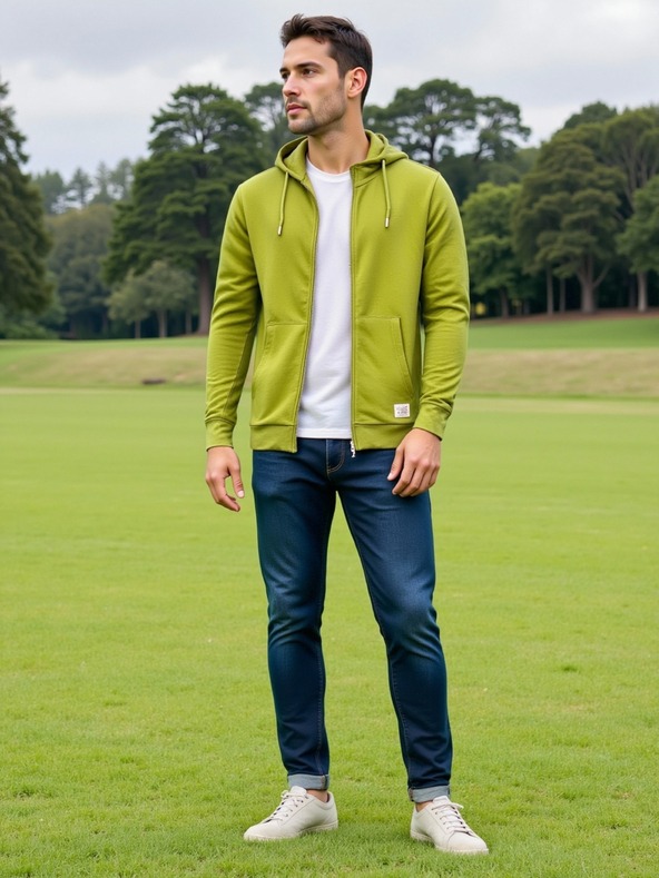 ALPINE PRO Muška pamučna dukserica s kapuljačom ALPINE PRO LOKK turtle green