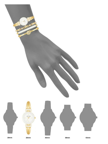 Anne Klein Bijeli ženski komplet sata i nakita Anne Klein