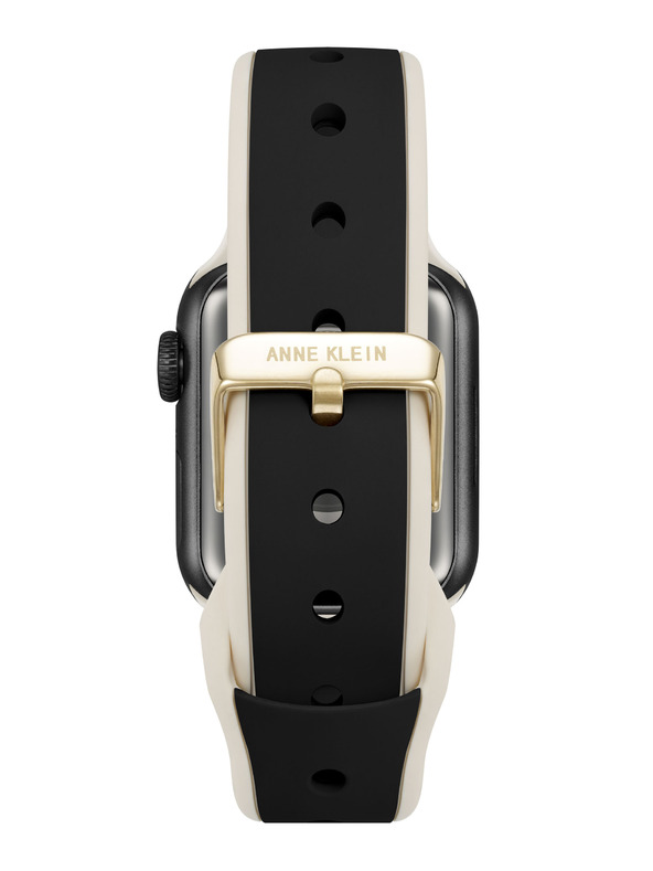 Anne Klein Silikonski crno-krem remen Anne Klein za Apple Watch 38/40/41