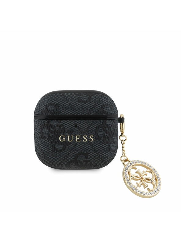Guess Guess 4G Script PC/PU Charm Futrola za AirPods 4 Black
