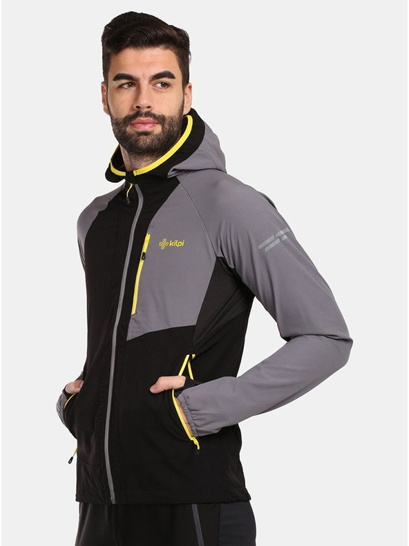 Kilpi Sivo-crna muška jakna za trčanje Kilpi BALEO-M