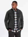 Ombre Clothing Stone Wash bomber traper jakna za muškarce - crna V2 OM-JADJ-0163 Ombre odjeća