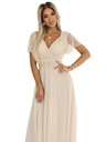 numoco 562-6 NASTIA Duge haljine s dekolteom i kratkim rukávom - bež