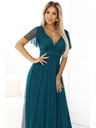numoco 562-4 NASTIA Duge haljine s dekolteom i kratkim rukávom - zelene