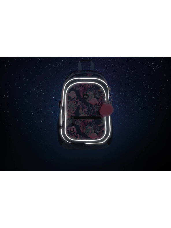 BAAGL  Plavi školski ruksak core flamingo Baagl