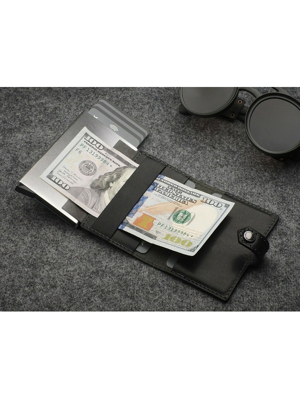 Pularys Pularys muški koženi novčanik Easy crni 210314101