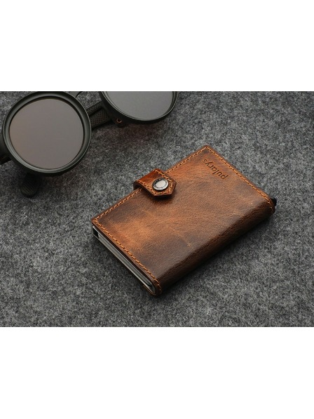 Pularys Pularys muška kožená novčanik Easy smeđi 210331007