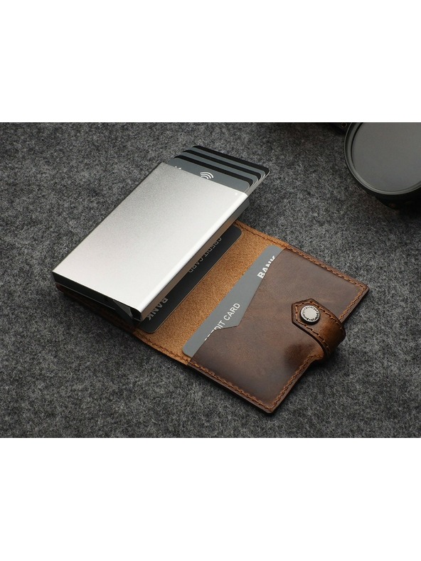 Pularys Pularys muška kožená novčanik Easy smeđi 210331007