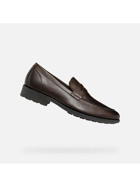 Geox Tamnosmeđe muške mokasine Geox Walk Pleasure F