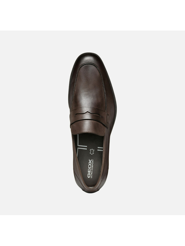 Geox Tamnosmeđe muške mokasine Geox Walk Pleasure F