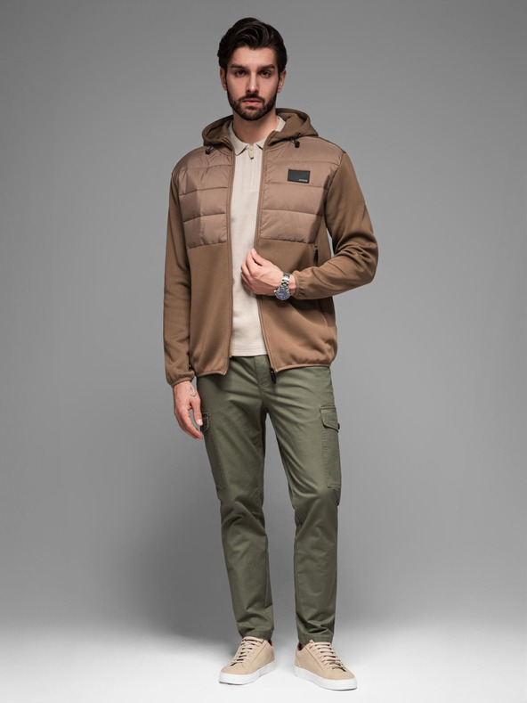 Ombre Clothing Muška lagana šarena sportska jakna s flisom Ombre Clothing