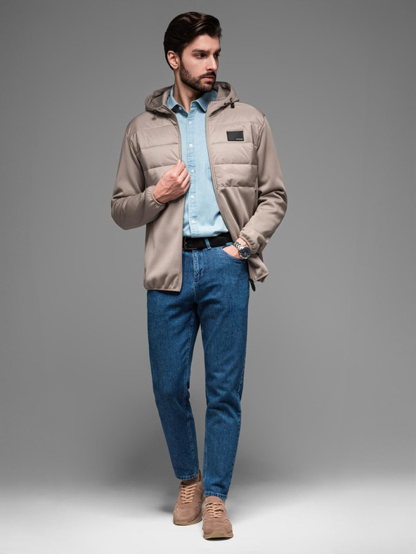 Ombre Clothing Muška lagana šarena sportska jakna s flisom Ombre Clothing