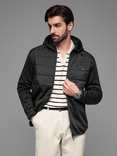 Ombre Clothing Muška lagana šarena sportska jakna s flisom Ombre Clothing