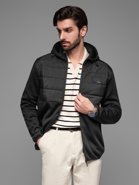 Ombre Clothing Muška lagana šarena sportska jakna s flisom Ombre Clothing