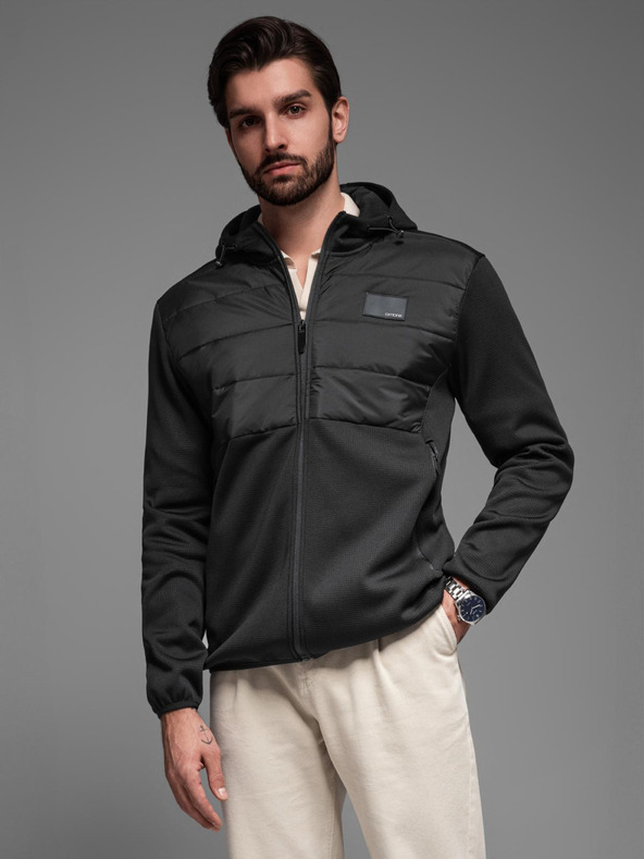 Ombre Clothing Muška lagana šarena sportska jakna s flisom Ombre Clothing