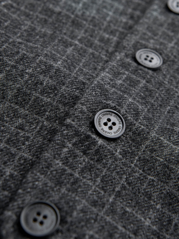 Ombre Clothing Muški prsluk od vunene smjese s kariranim preklopnicima Ombre Clothing