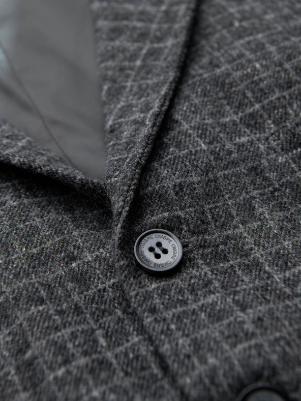 Ombre Clothing Muški prsluk od vunene smjese s kariranim preklopnicima Ombre Clothing