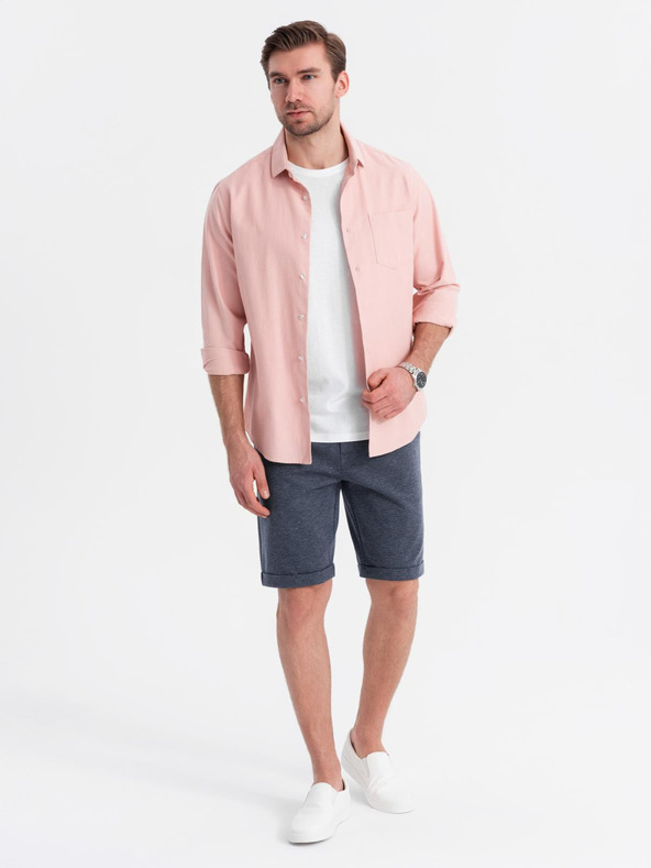 Ombre Clothing Muške strukturirane pletene kratke hlače s elastičnim pojasom Ombre Clothing