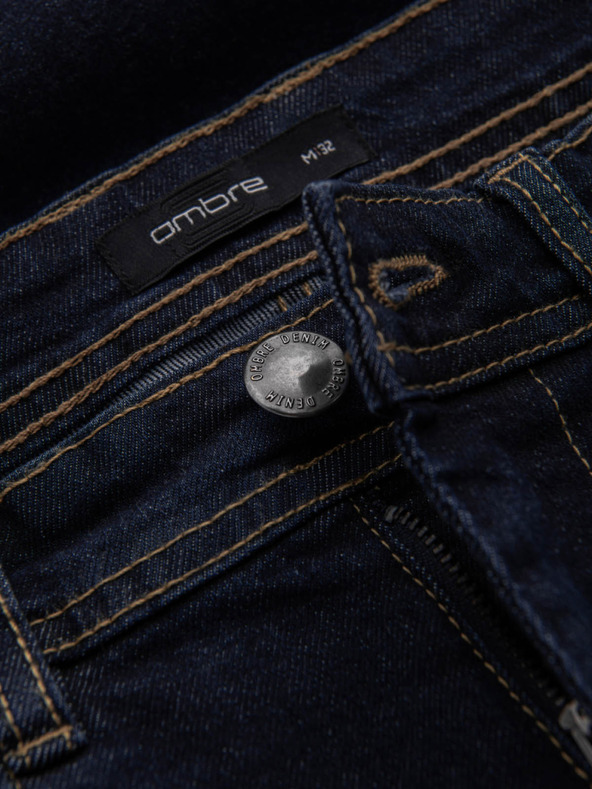 Ombre Clothing Muške traper kratke hlače s preklopljenim nogavicama Ombre Clothing