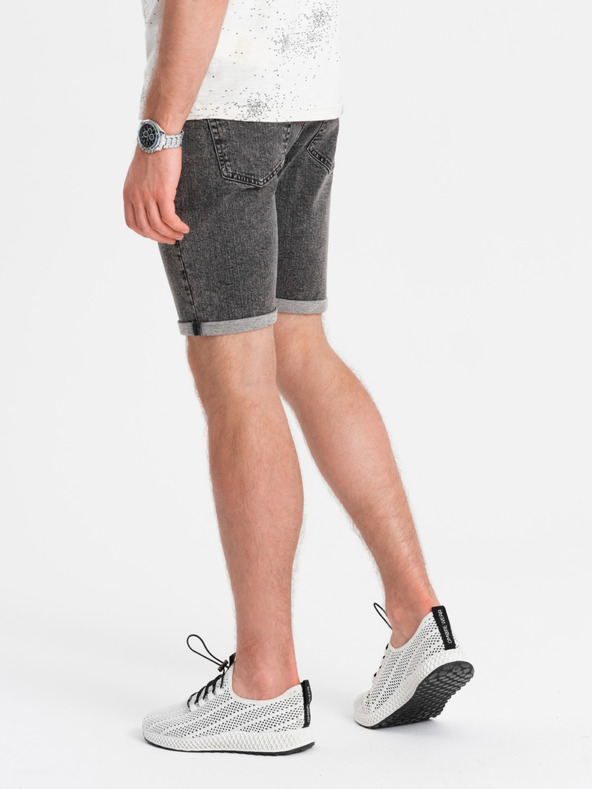 Ombre Clothing Muške traper kratke hlače s preklopljenim nogavicama Ombre Clothing