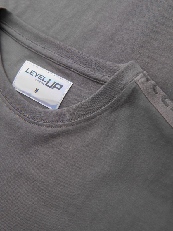 Ombre Clothing Muška pamučna majica s dugim rukavima, rubovima i printom na prsima Ombre Clothing